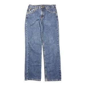 Carhartt relaxed fit 34X32 blue jeans mens cotton workware B17 STW B 180 DST